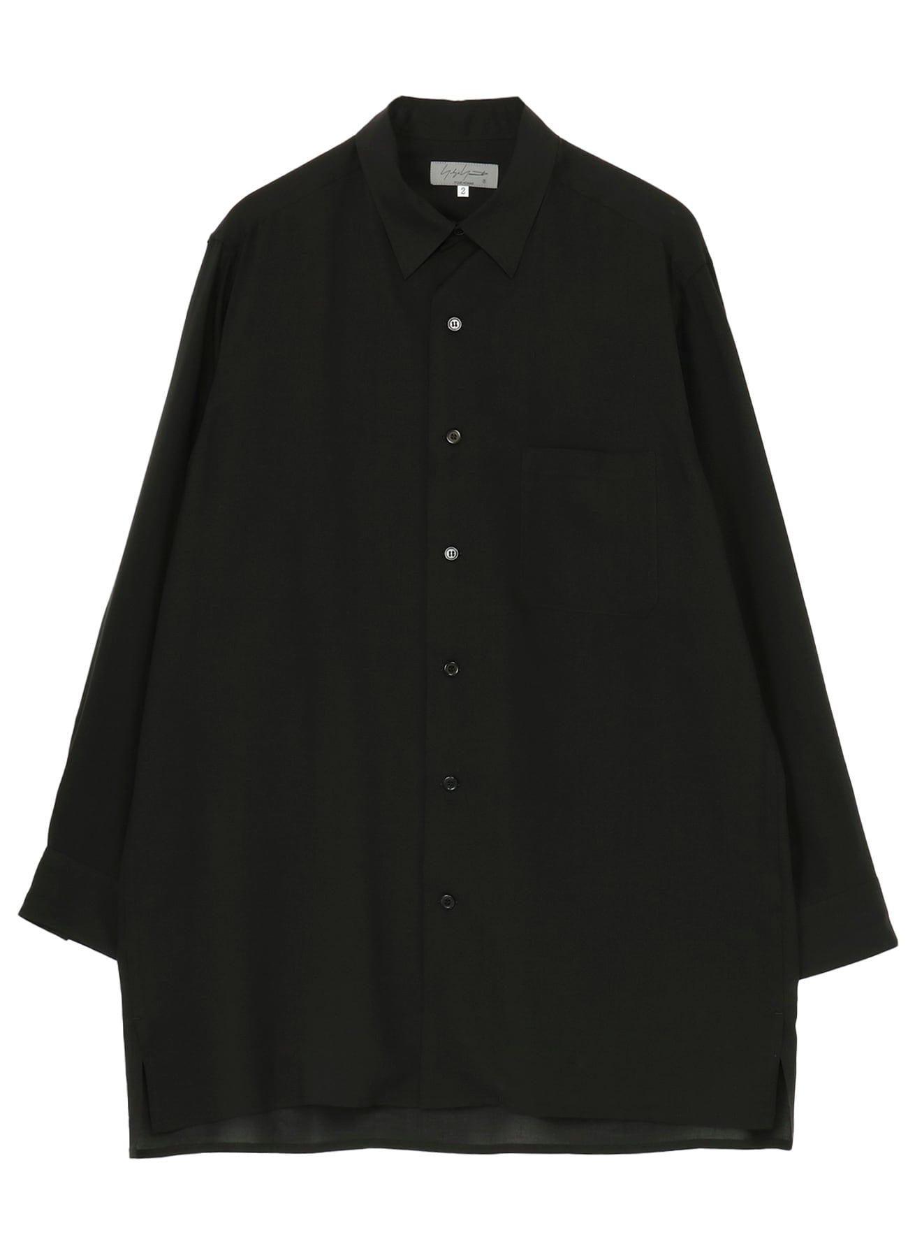 CELLULOSE LAWN STANDARD BIG SHIRT(S Black): Yohji Yamamoto POUR