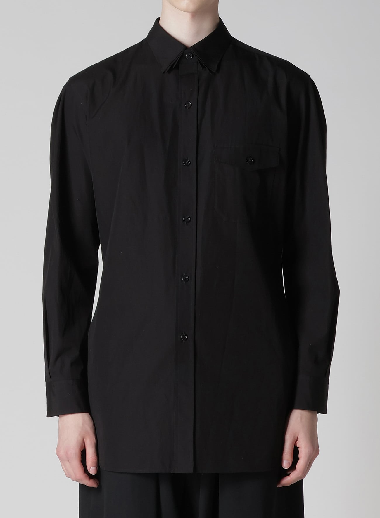 100/2 BROAD TRIPLE COLLAR BLOUSE(S Black): Soldes｜THE SHOP YOHJI