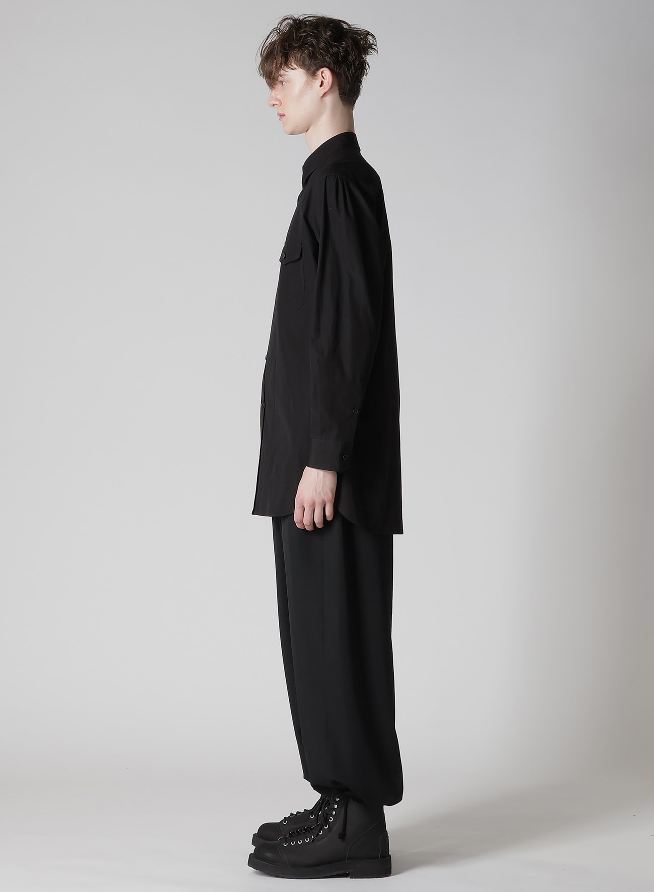 100/2 BROAD TRIPLE COLLAR BLOUSE(S Black): Soldes｜THE SHOP YOHJI