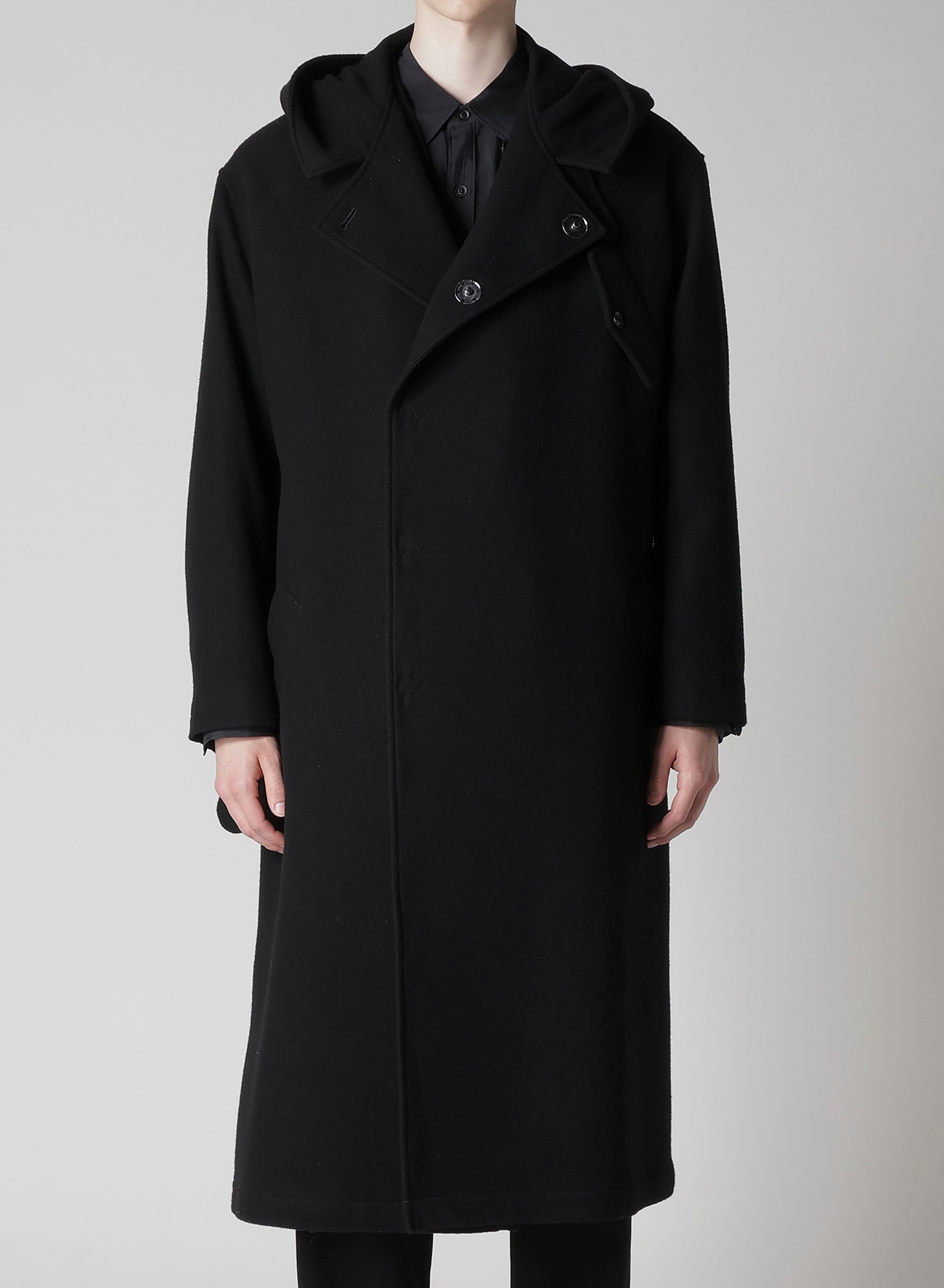 AIRY MOSSER HOODED COAT(XS Black): Yohji Yamamoto POUR HOMME｜THE