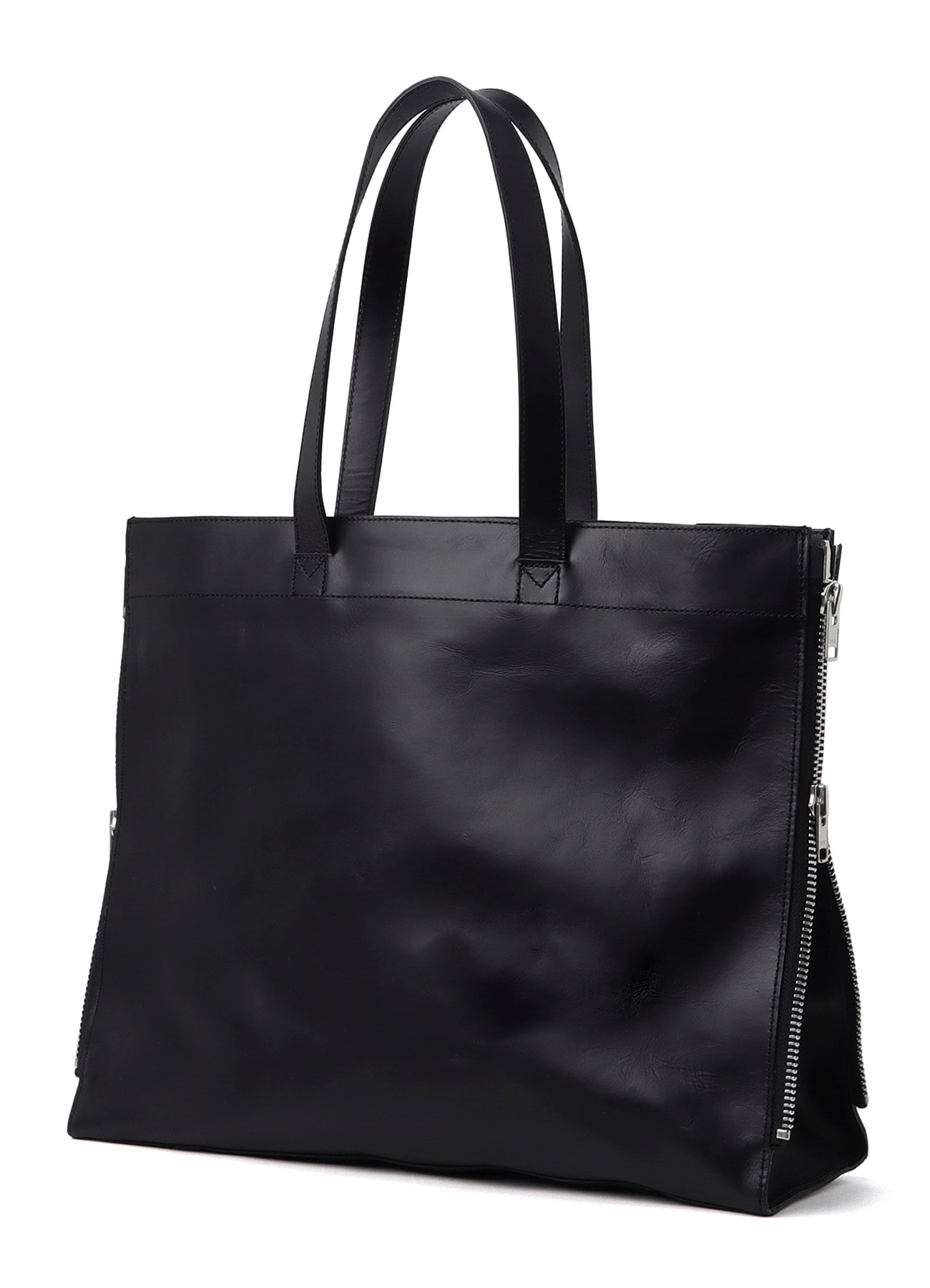 PULL UP LEATHER TOTE BAG(FREE SIZE Black): Yohji Yamamoto POUR
