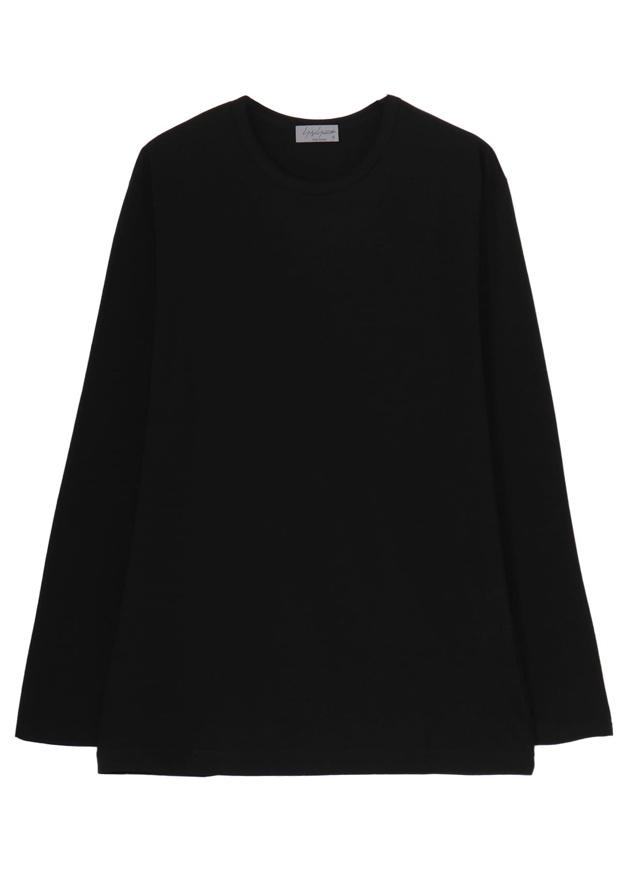 COTTON SINGLE JERSEY ROUND NECK LONG SLV T(FREE SIZE Black): Yohji