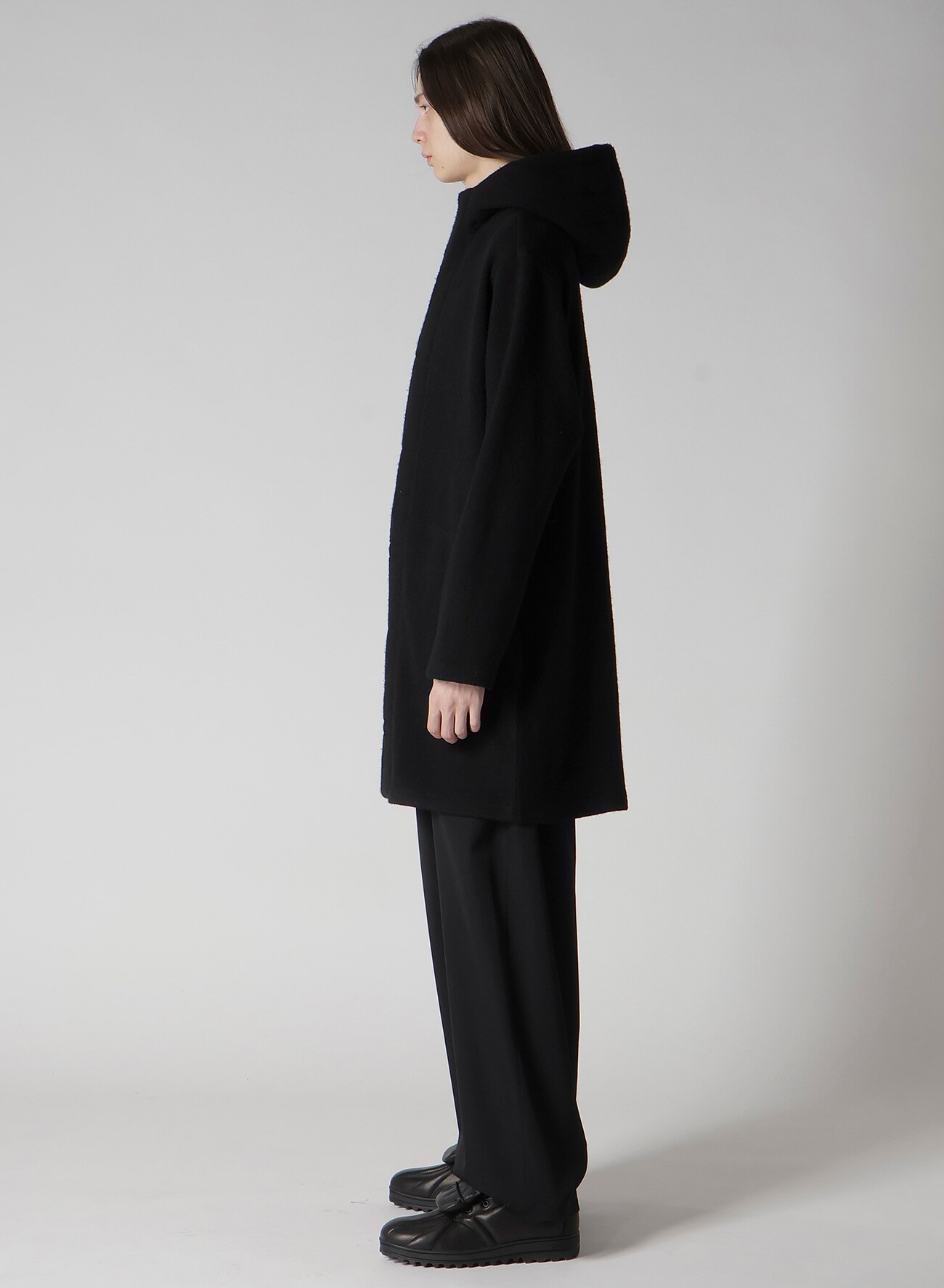 1/12 WOOL JACQUARD PADDED HOODIE(FREE SIZE Black): Soldes｜THE