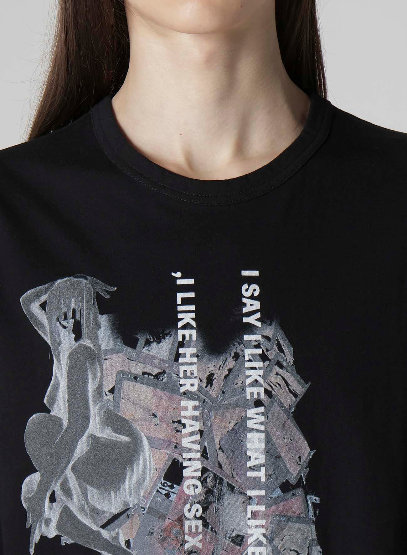 30/-COMBED SINGLE JERSEY BASIC SHORT SLV PT C(FREE SIZE Black