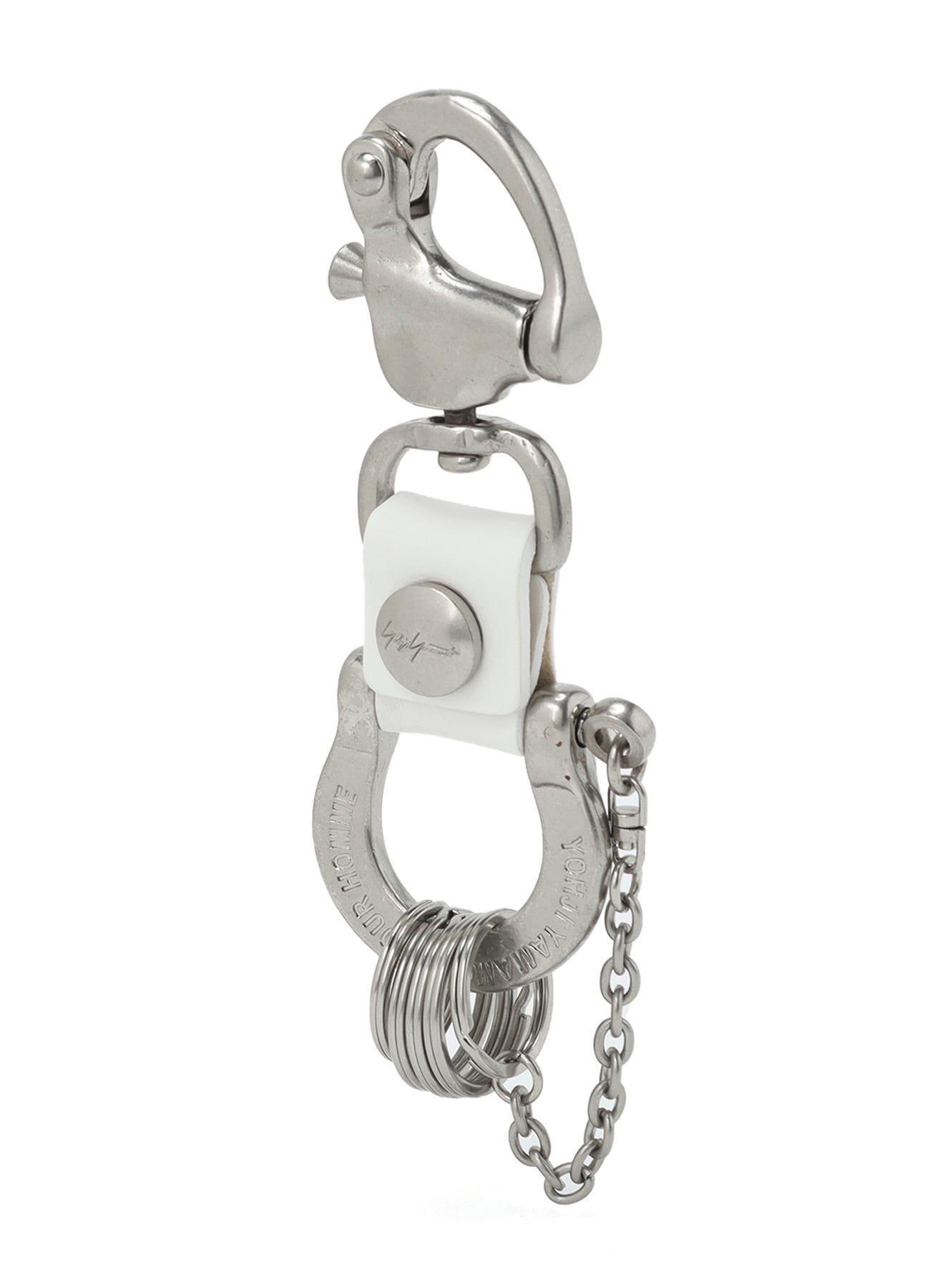 BRASS/IRON YY SIGNATURE CARABINER(FREE SIZE White): Yohji Yamamoto