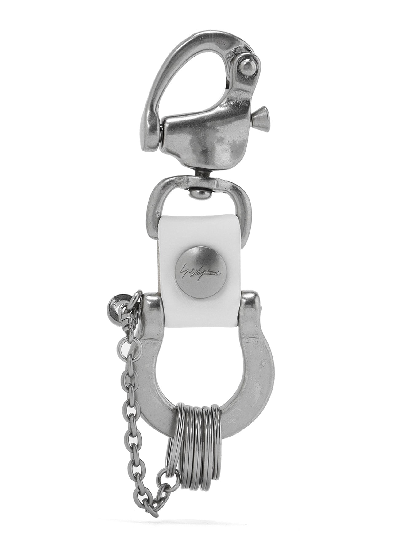 BRASS/IRON YY SIGNATURE CARABINER(FREE SIZE White): Yohji Yamamoto