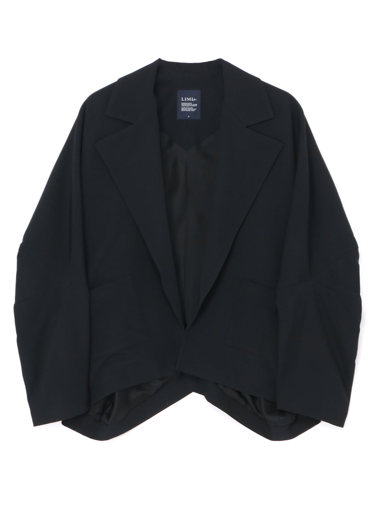 WOOL GABARDINE ELBOW PATCH SHORT JACKET(S Black): LIMI feu｜THE