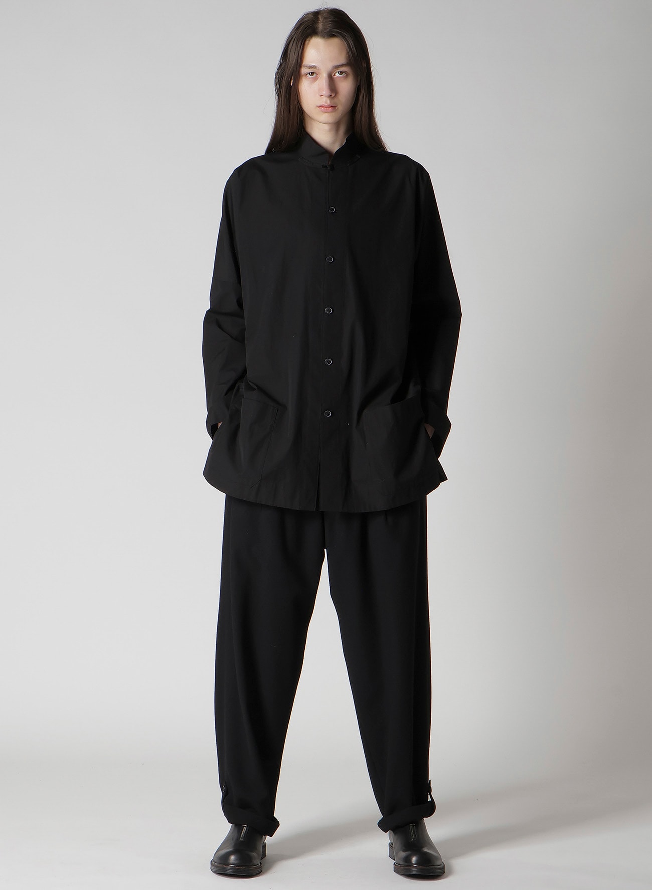 100/2 BROAD CHINA SHIRT(S Black): Soldes｜THE SHOP YOHJI YAMAMOTO