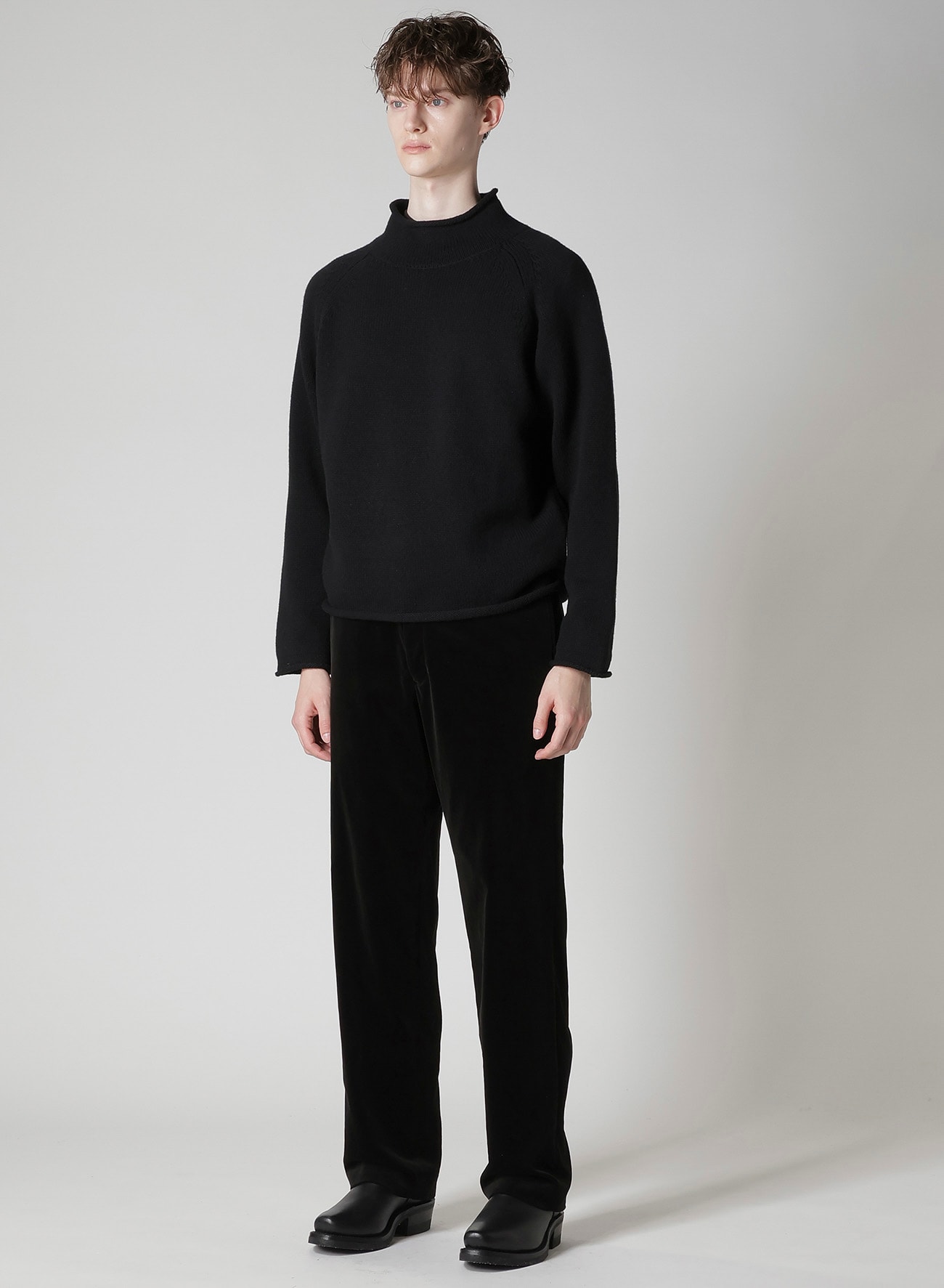 Y's for men × MASSES】WOOL SINGLE STITCH MOCK NECK PULLOVER(FREE