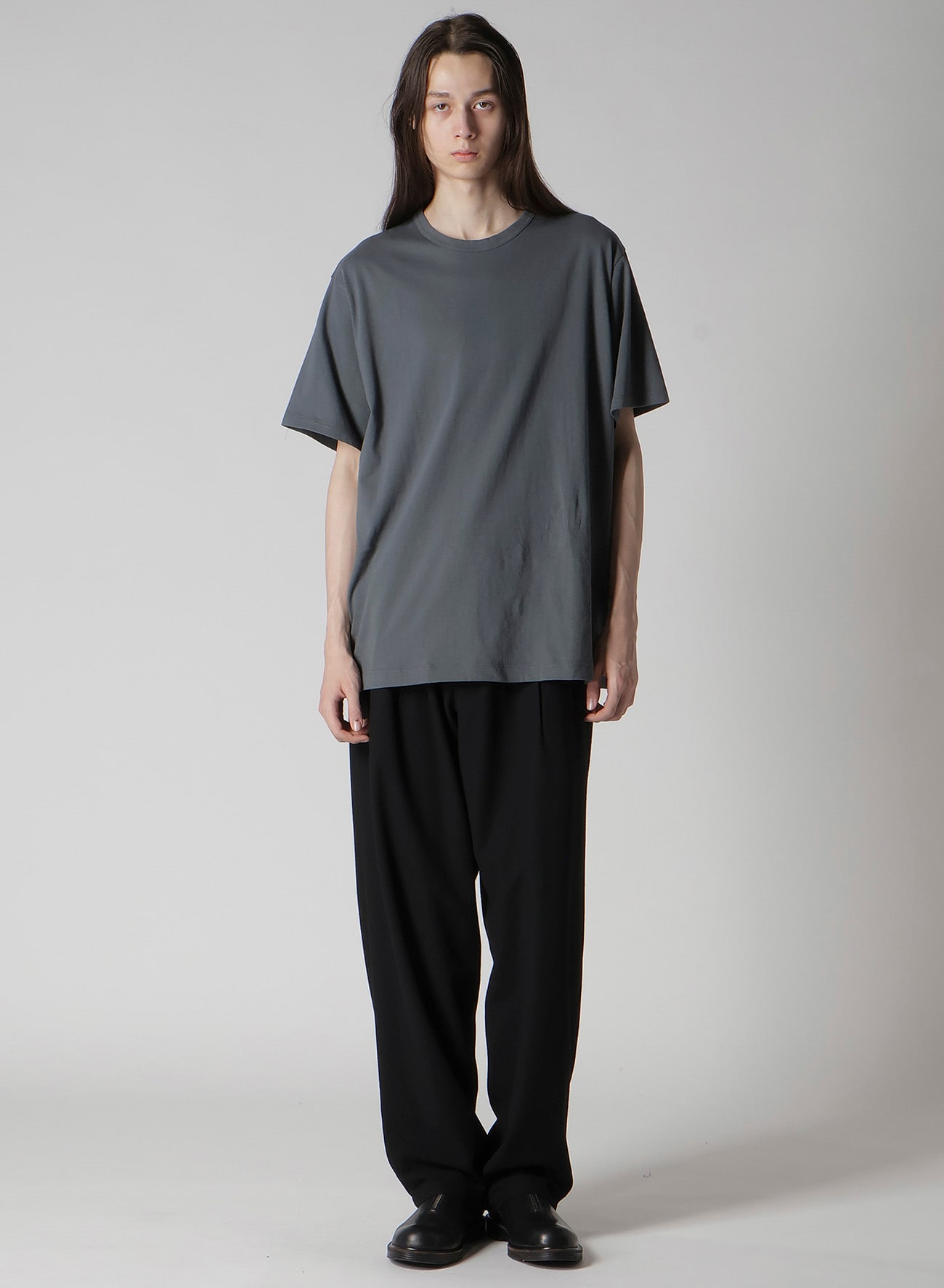 Y's for men LOGO PRINT SHORT SLEEVE T-SHIRTS(FREE SIZE Gray): Y's