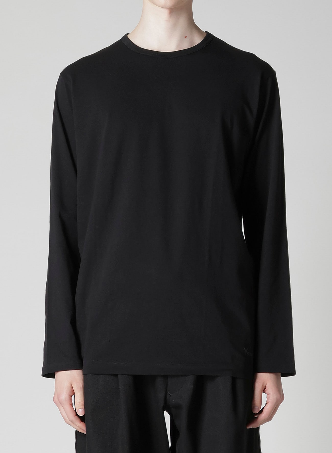 Y's for men LOGO PRINT LONG SLEEVE T-SHIRTS(FREE SIZE Black): Y's