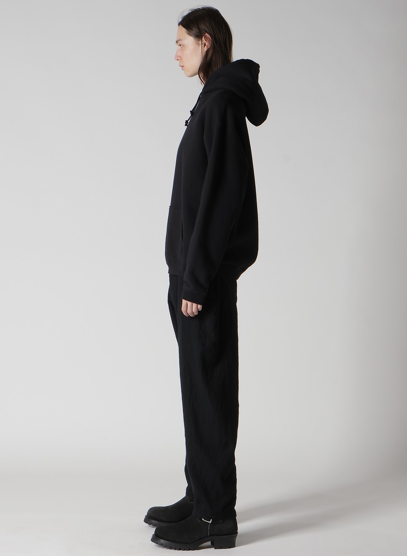 Y's for men × MASSES】BRUSHED FRENCH TERRY HOODIE(FREE SIZE Black