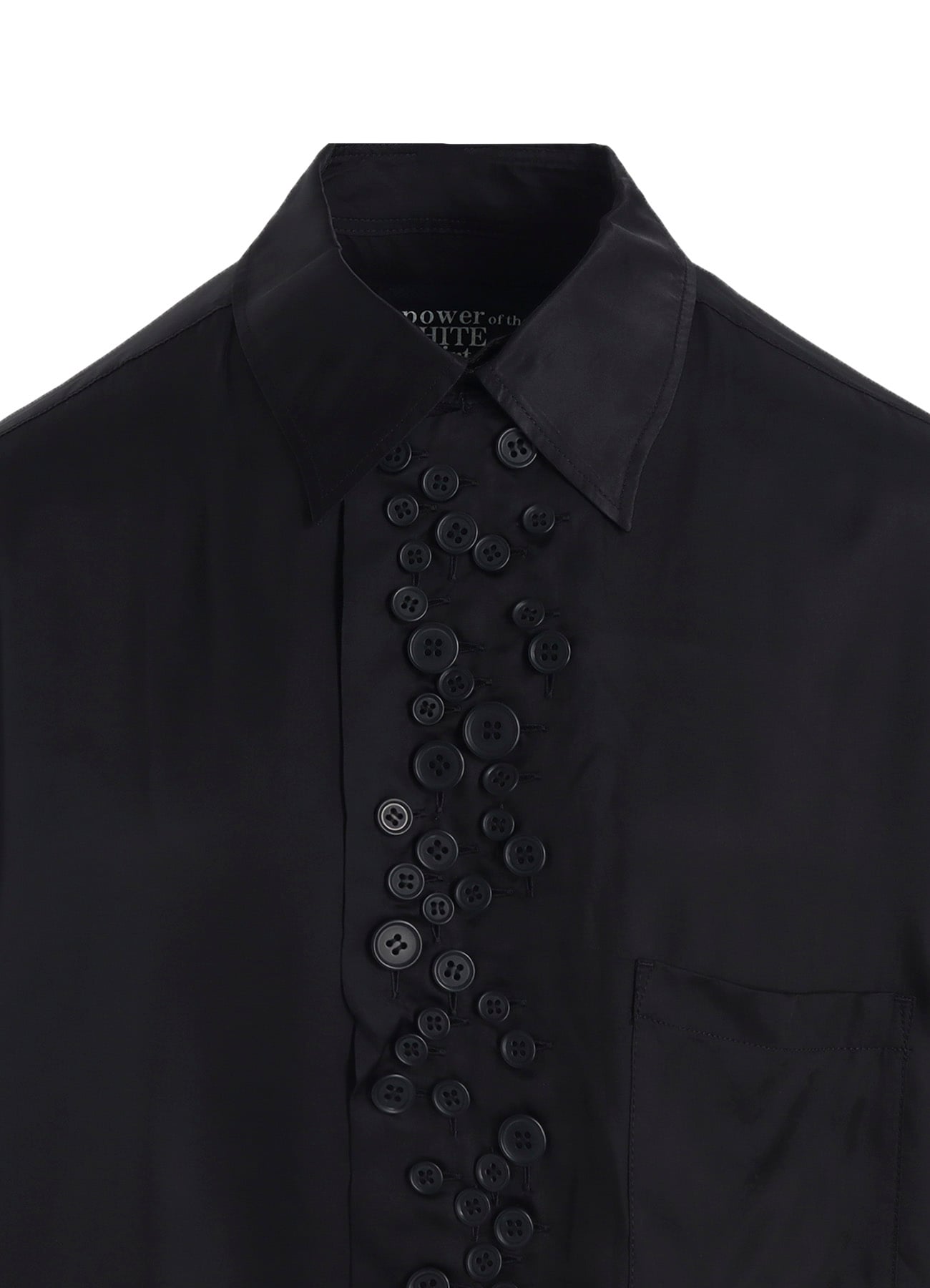 P・CUPRO SHORT SLV MANY BUTTONS SHIRT(S Black): power of the WHITE