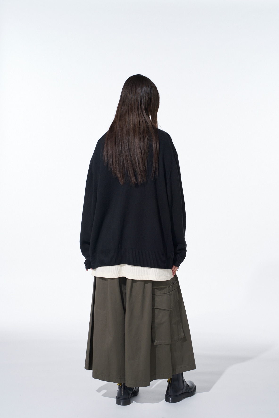 7G WOOL-BLEND INTARSIA MESSAGE CARDIGAN(M Black): S'YTE｜THE SHOP