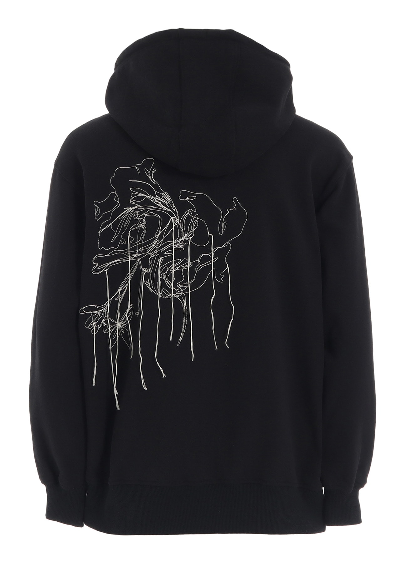 FRENCH TERRY FLOWER EMBROIDERY ZIP-UP HOODIE(S Black): S'YTE｜THE