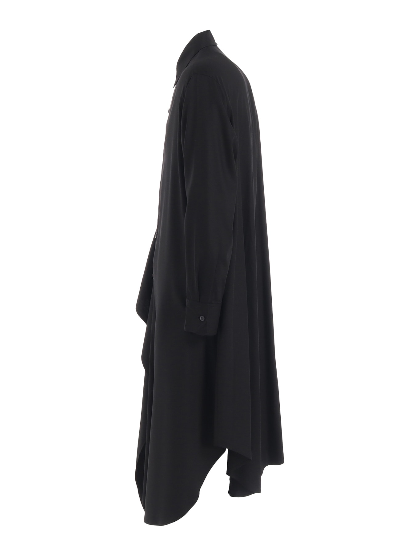 RAYON TWILL LAYERED LONG SHIRT DRESS(M Black): S'YTE｜THE SHOP