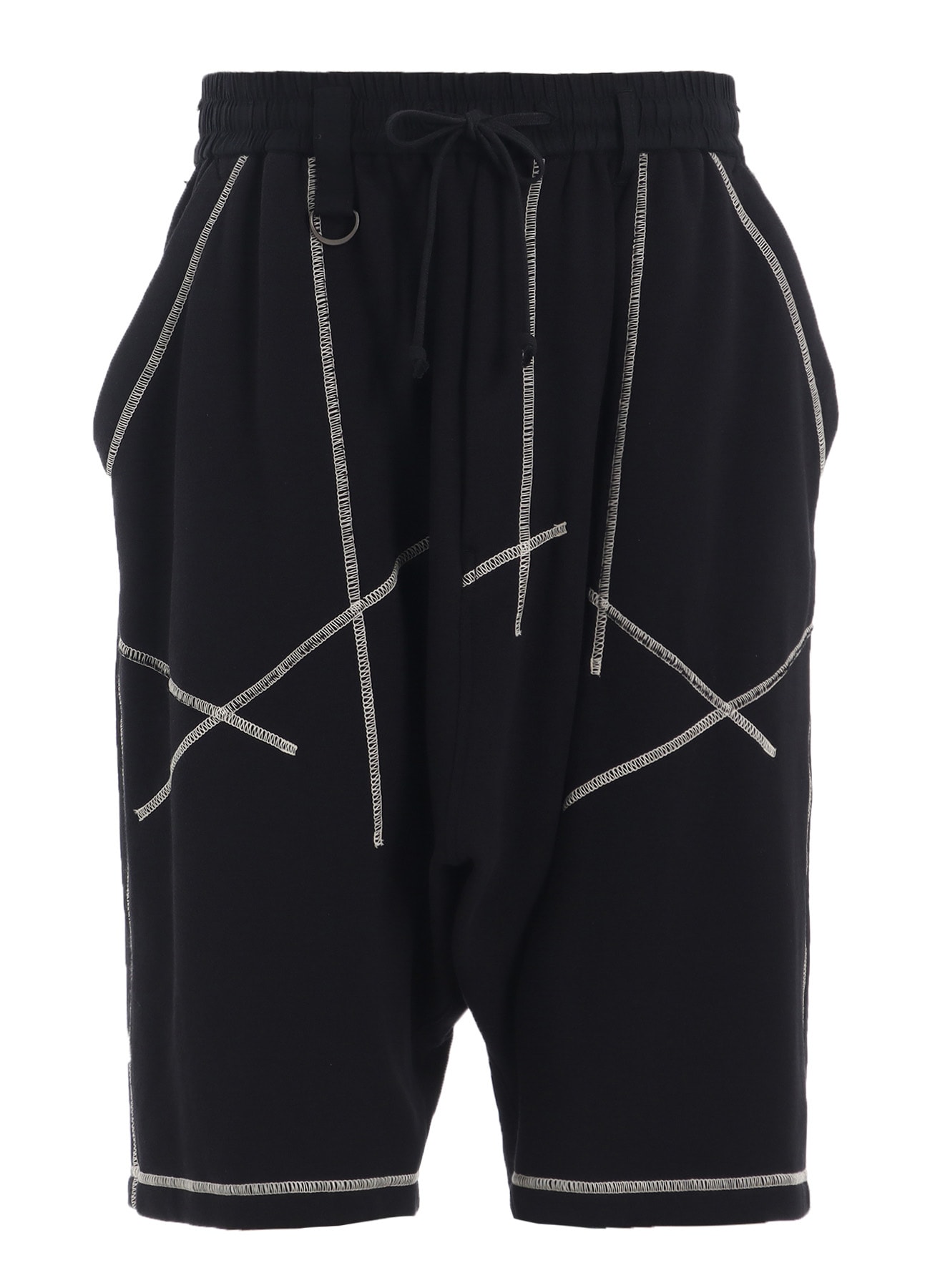 FRENCH TERRY RANDOM STITCH SAROUEL SHORTS(M Black): S'YTE｜THE
