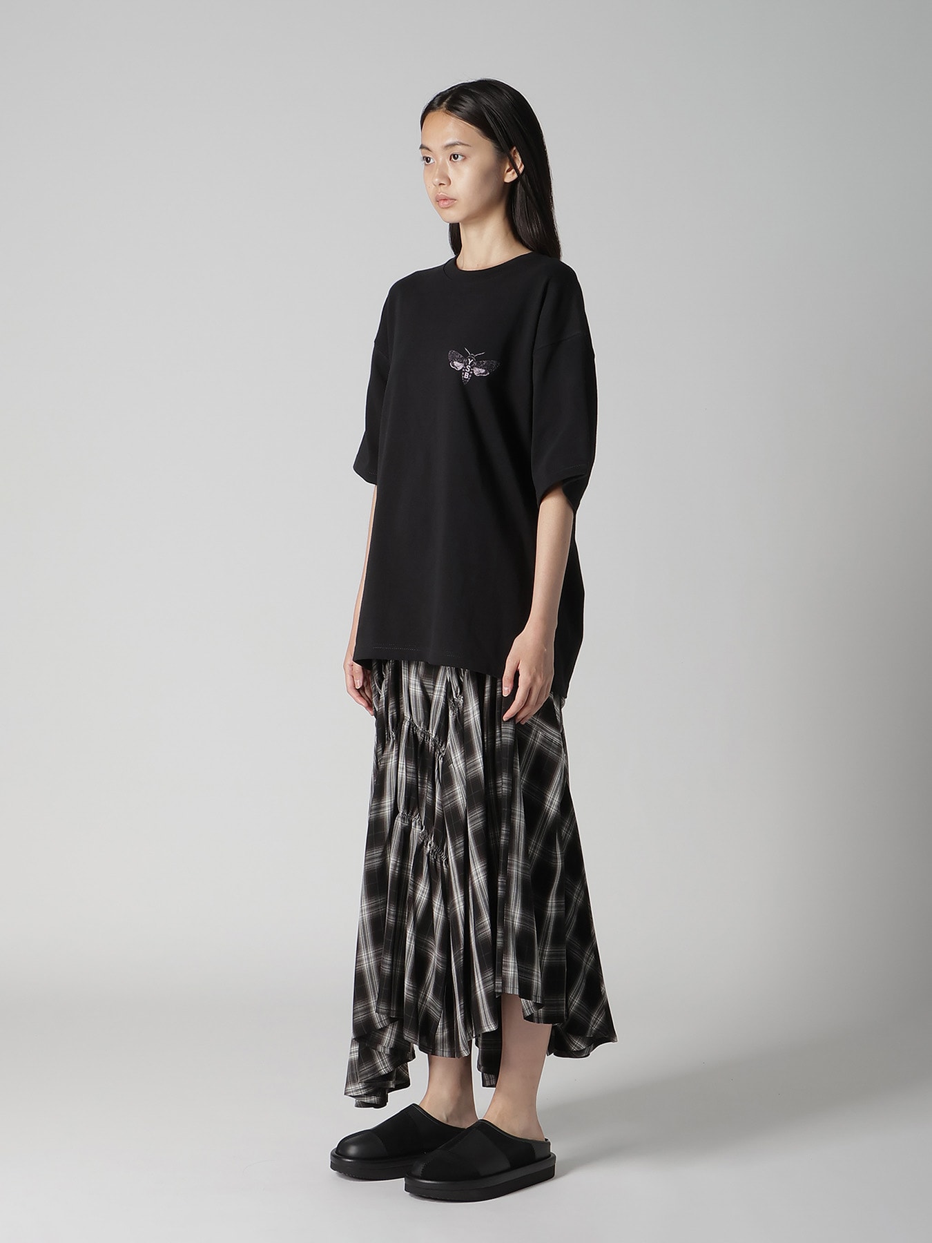 9.1OZ MOTH PRINT T(M Black): Y's.｜THE SHOP YOHJI YAMAMOTO