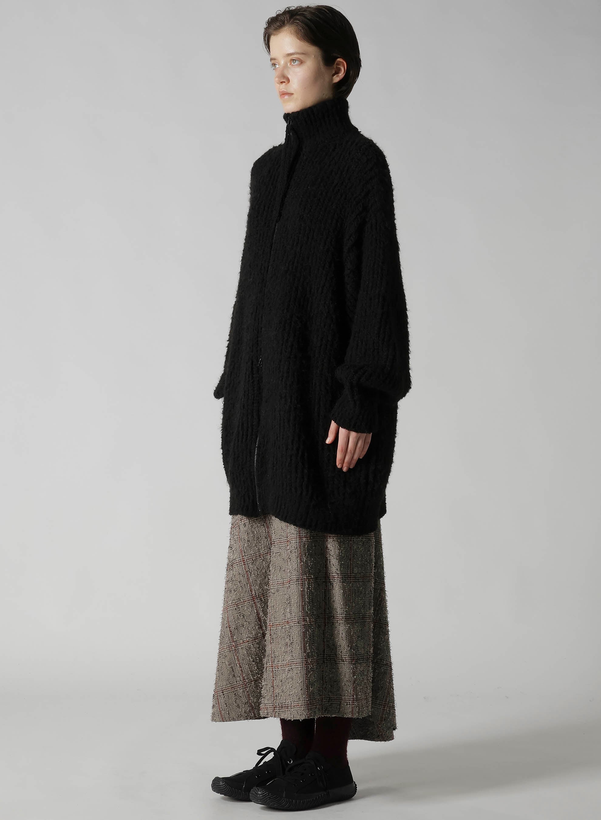 FLEECE RAISED ZIP-UP CARDIGAN(S Black): Soldes｜THE SHOP YOHJI