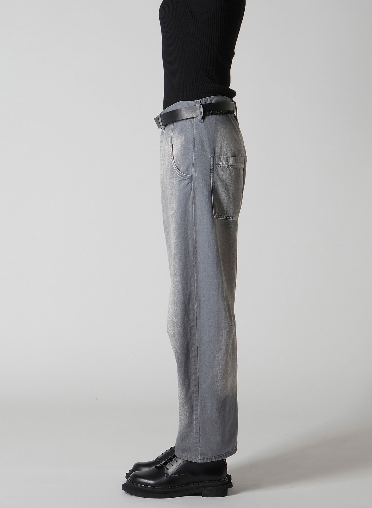 SPOTTED DENIM WIDE PANTS(XS Grey): Y's｜THE SHOP YOHJI YAMAMOTO