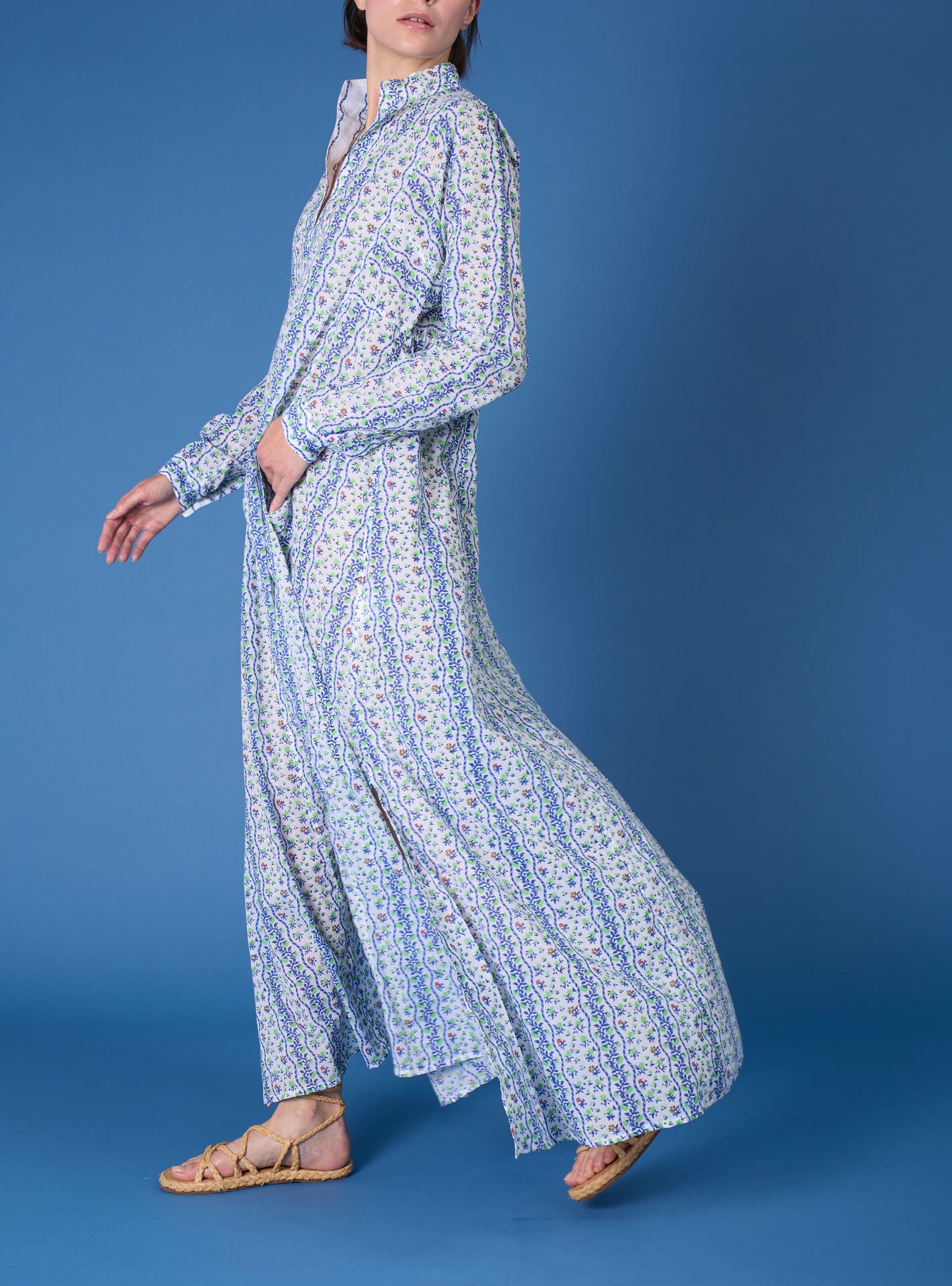 Parvati Green / Cobalt Kaftan Long - Thierry Colson