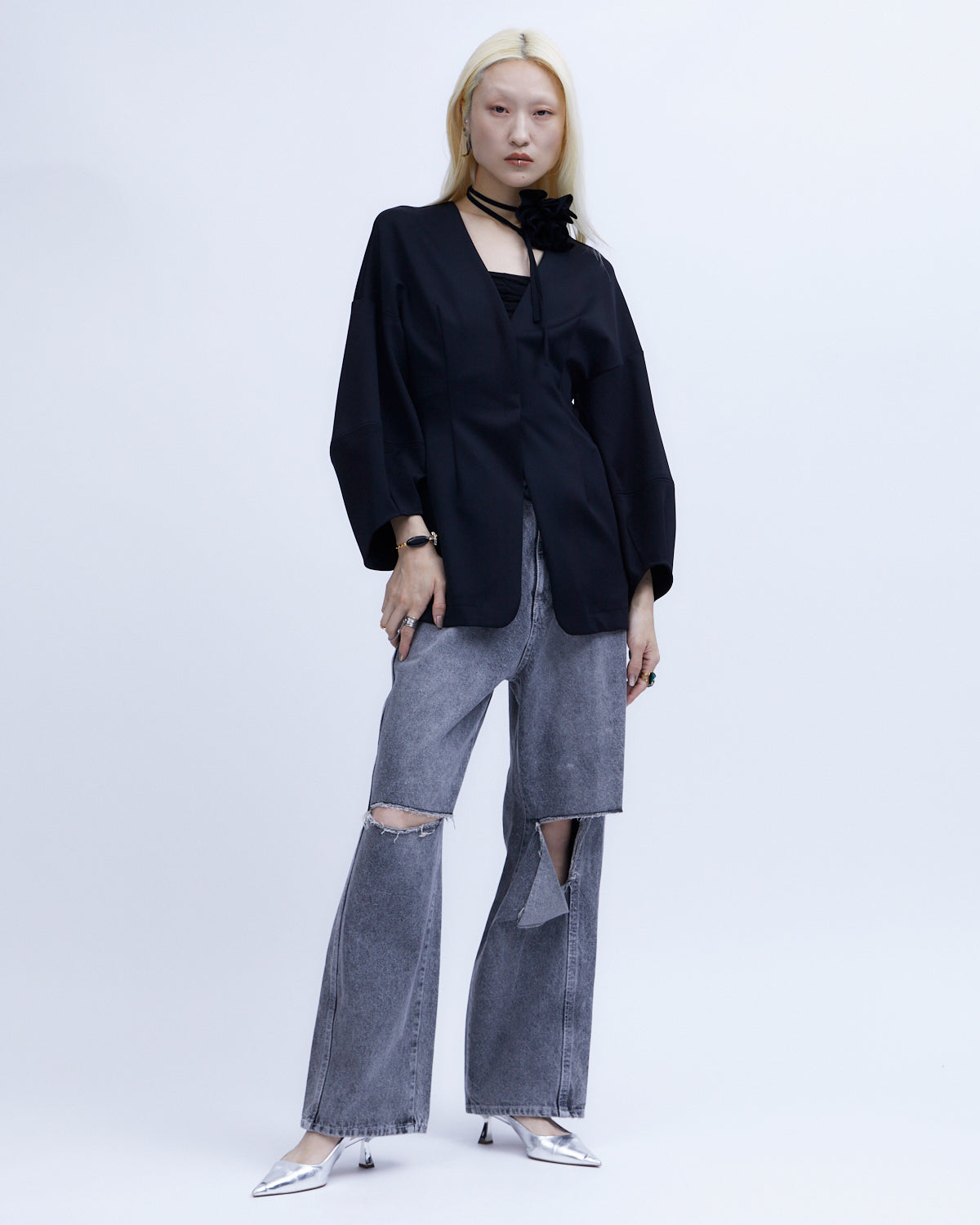 KNEE CUTTING DENIM PANTS | BOTTOMS | STORE | THINGS THAT MATTER