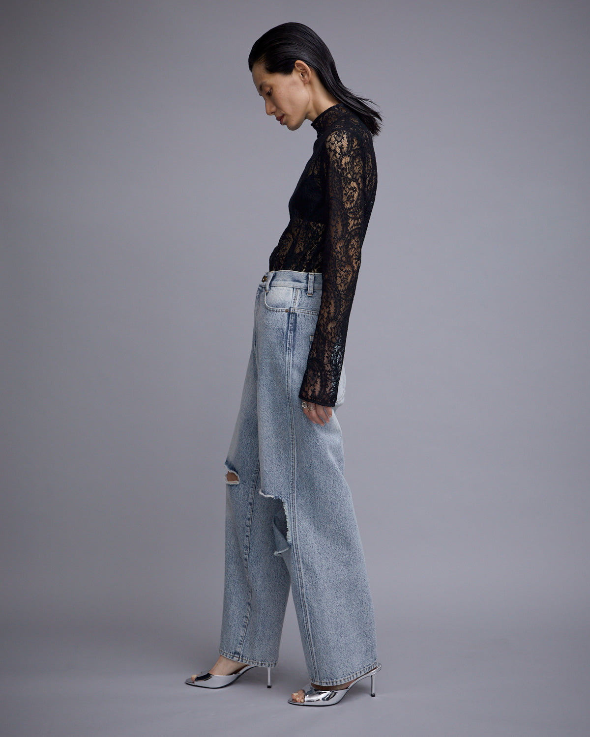 KNEE CUTTING DENIM PANTS | BOTTOMS | STORE | THINGS THAT MATTER