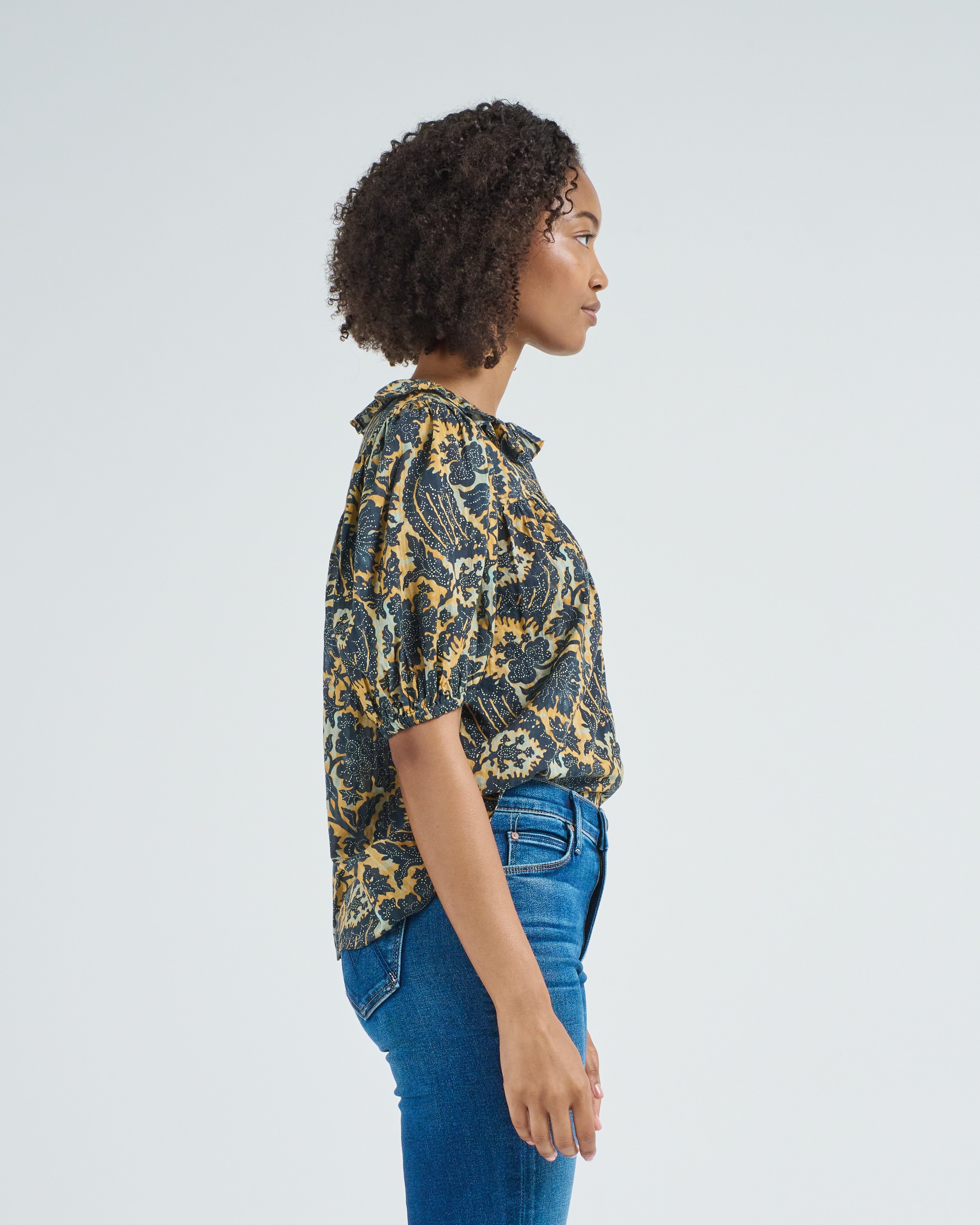 Ulla Johnson Amari Short Sleeve Blouse Luna