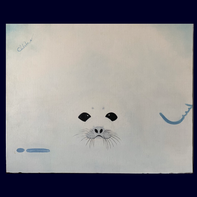 アザラシ 油絵 | ChikakoN ｜インテリア絵画 アートの専門通販