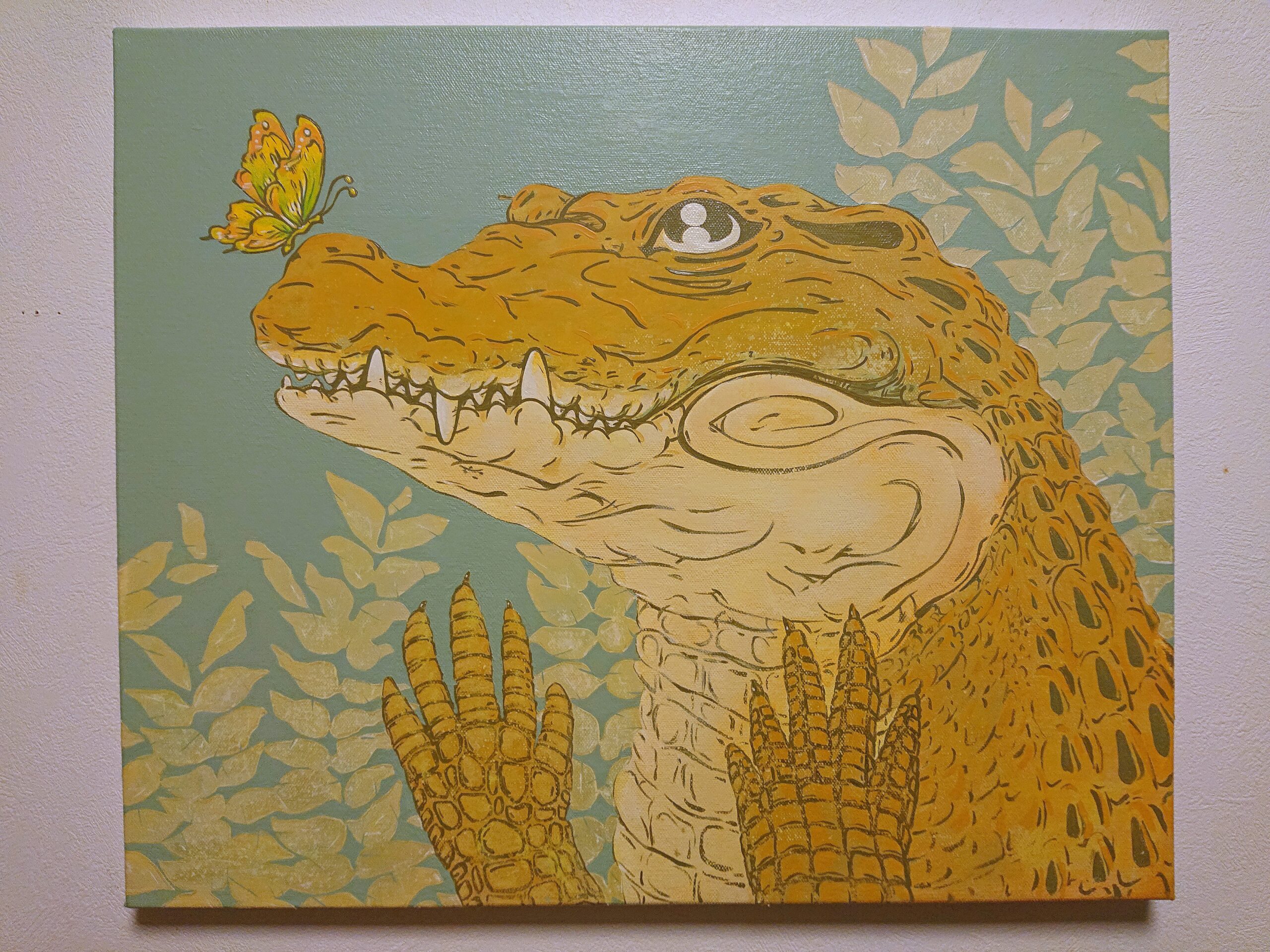 旅のはじめ」ワニのマルマーコロ | M. ｜インテリア絵画 アートの専門