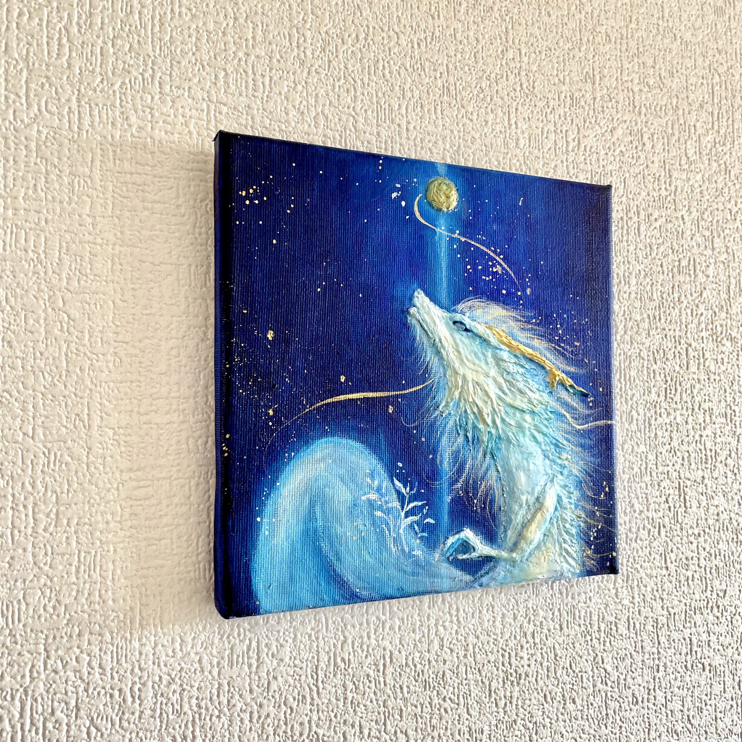 アクリル原画】Light 〜白龍のモデリングペーストを使った立体のアート