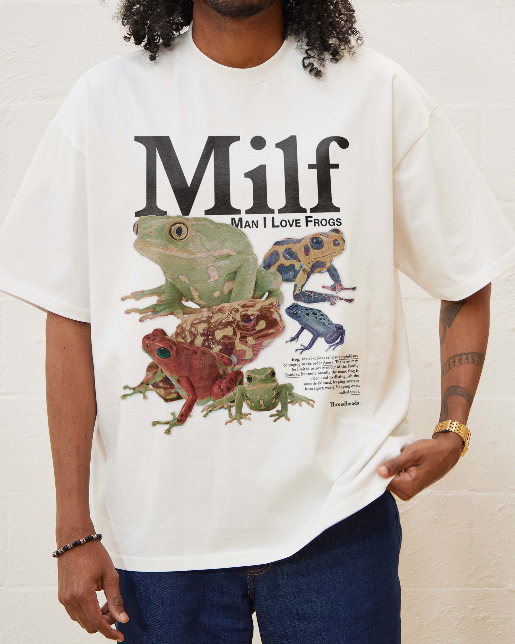 Man I Love Frogs Oversized Tee | Vintage Retro Oversized Tee