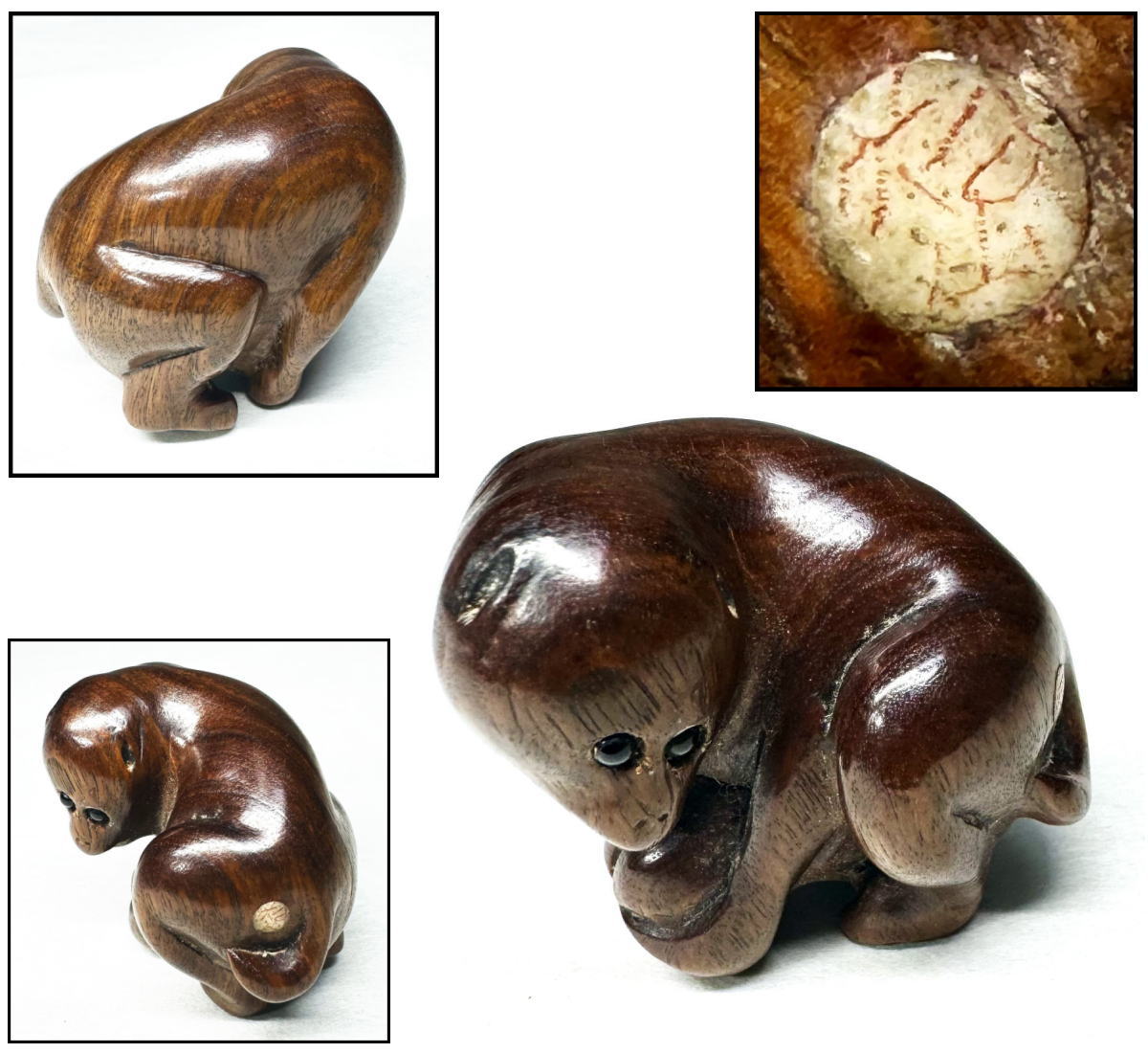 楽天市場】猿 根付（東洋彫刻｜彫刻）：アート・美術品・骨董品・民芸