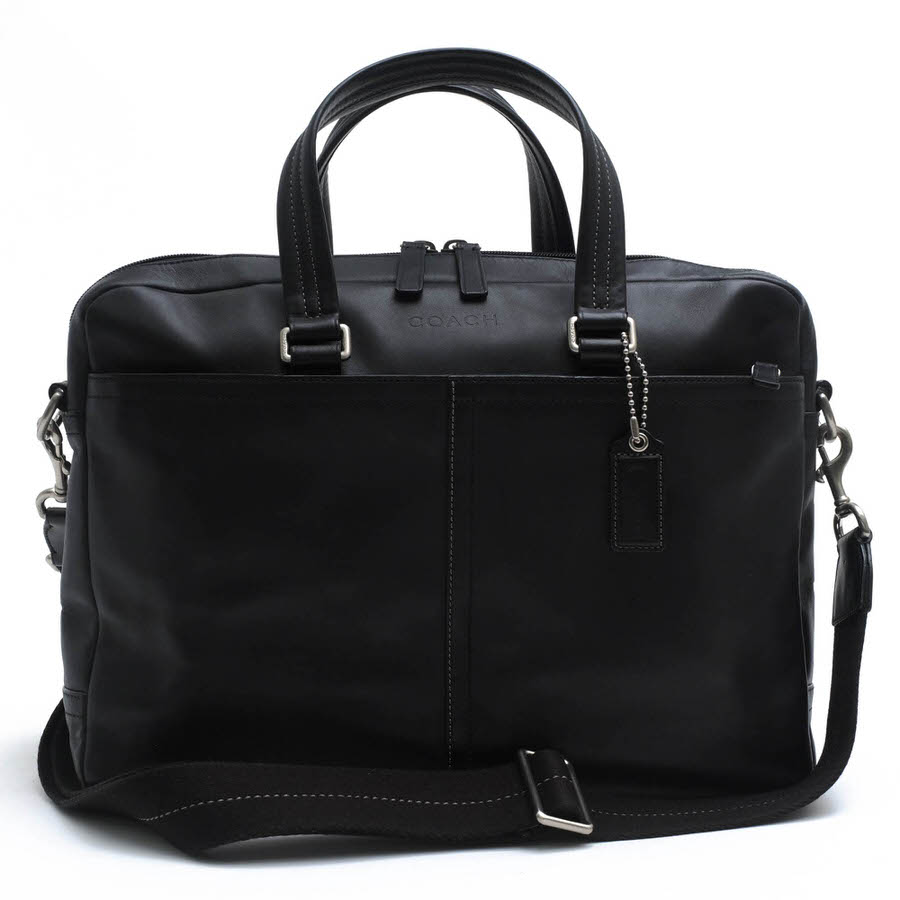 COACH レガシー オールレザー 2WAY大型 ビジネスバッグ A4 ブラック