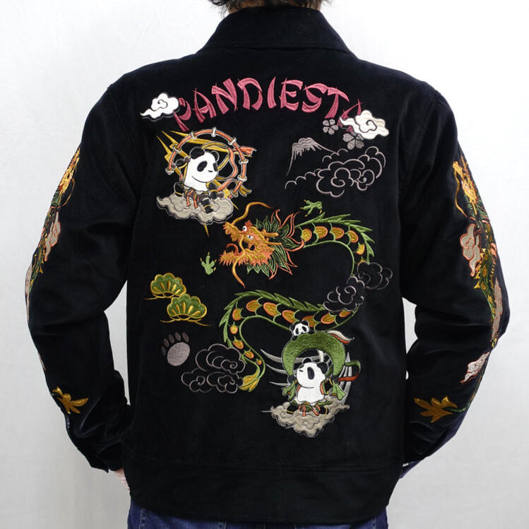 楽天市場】別珍スカジャン 風神雷神 lの通販