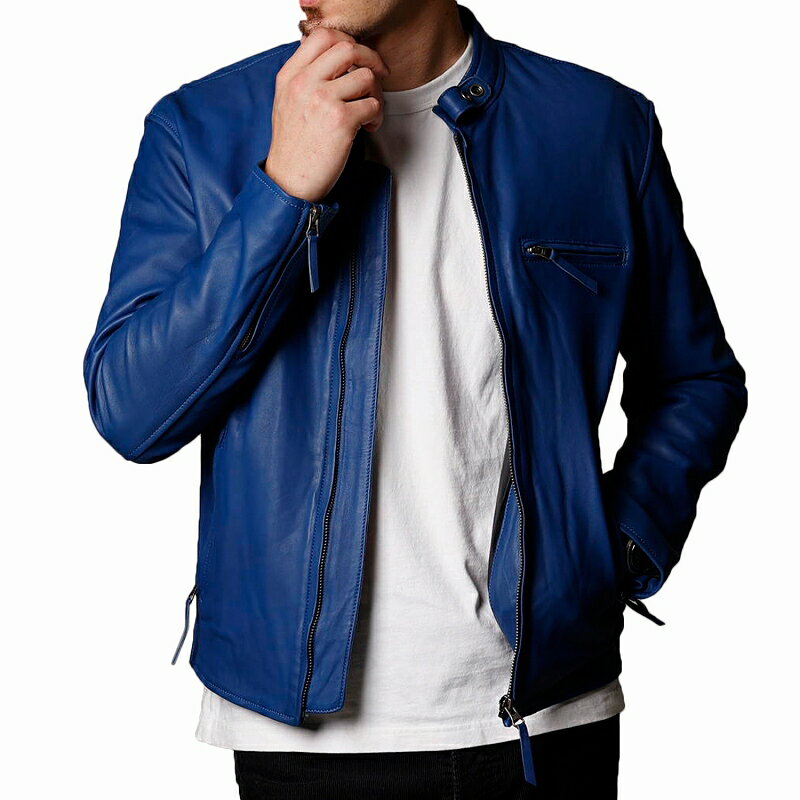 楽天市場】avirex 革ジャン（カラーブルー）の通販