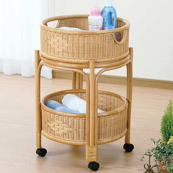 楽天市場】ラタン 二段バスケットの通販