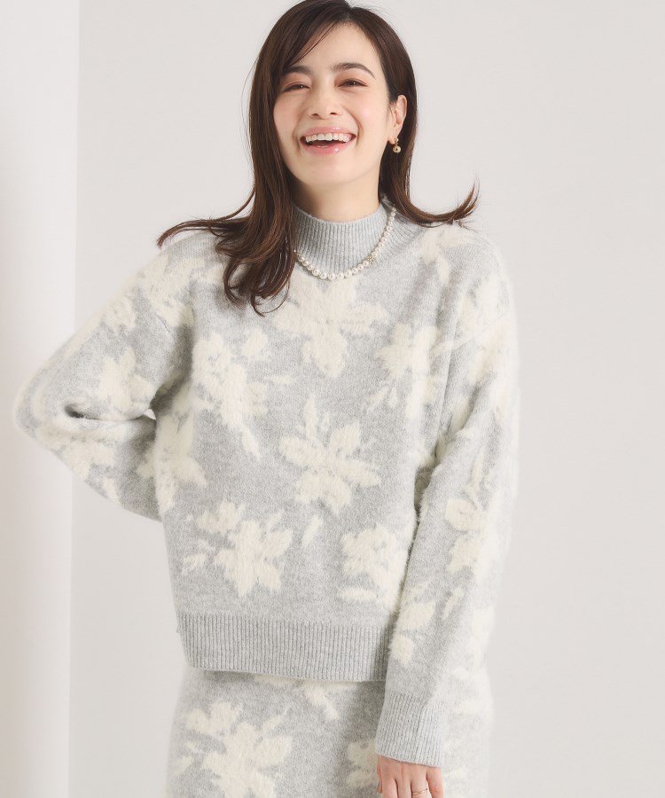 楽天市場】ブルー（柄花・植物）（ニット・セーター｜トップス