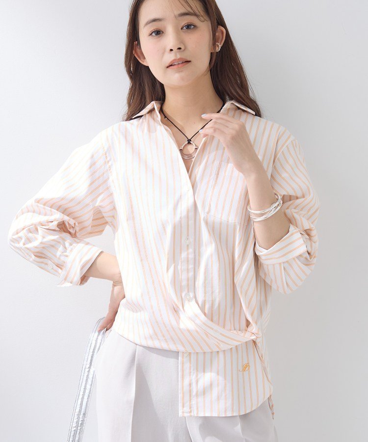 楽天市場】ストライプ 生地（カラーオレンジ）（シャツ・ブラウス