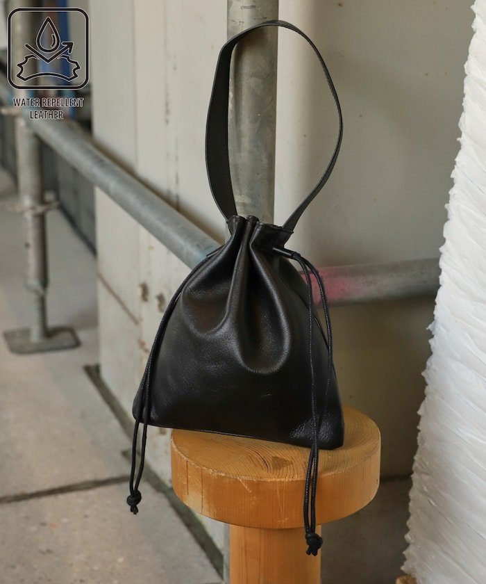 楽天市場】レザー 巾着 ブラックの通販