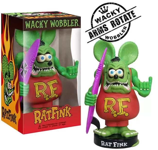 Rat Fink Surfboard - Wacky Wobbler Cartoons action figure - Price