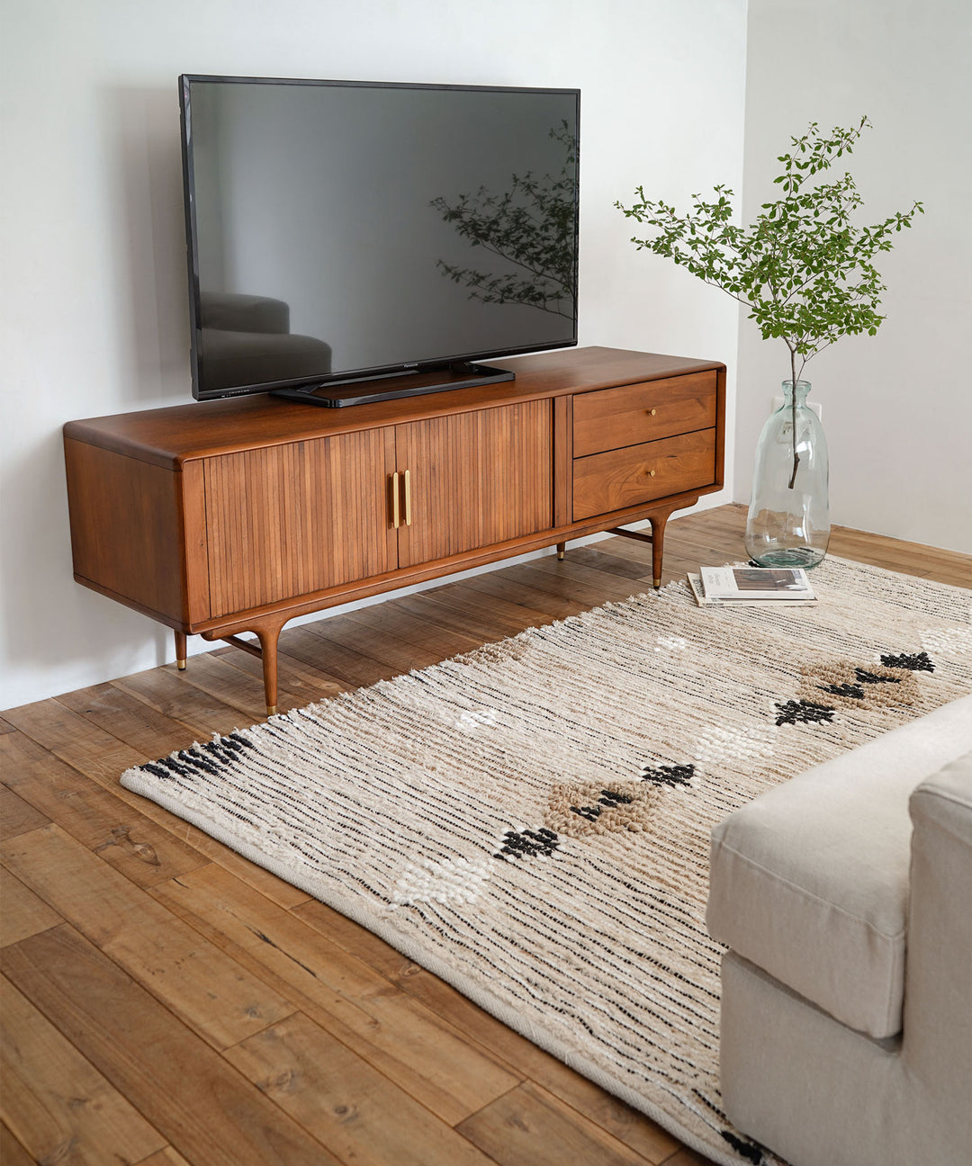 JULIE テレビボード ダークブラウン 幅160cm - 北欧ヴィンテージ