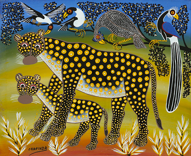 ライオンの家族/鳥 - ティンガティンガオンラインショップ