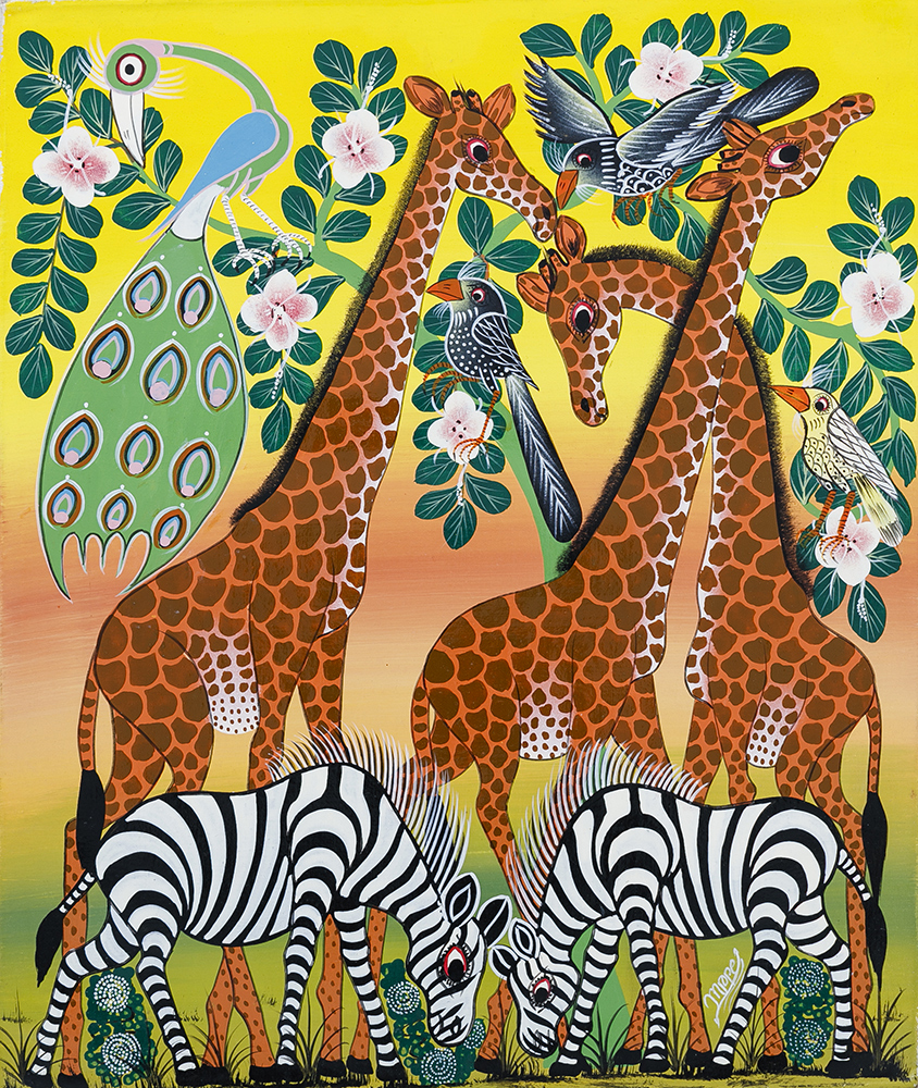 キリン/シマウマ/花 - ティンガティンガオンラインショップ