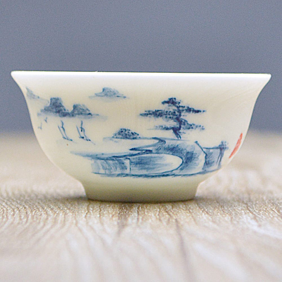 青花磁器 品茗杯（山水）｜中国茶器専門店の通販・天香茶行