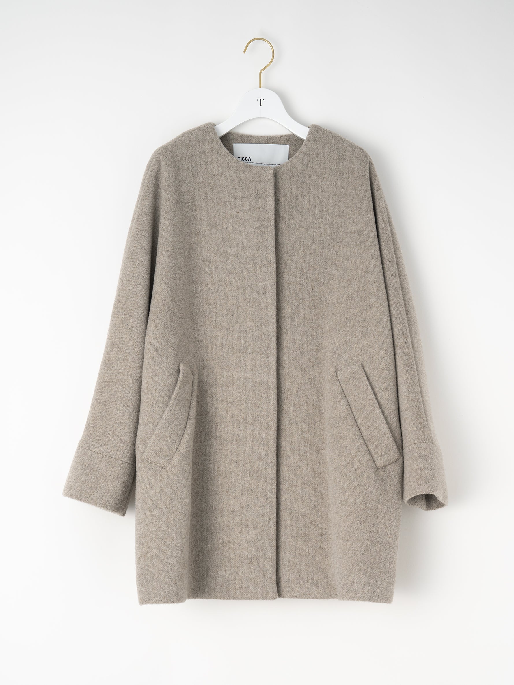 ノーカラーテントコート/TBEA-244