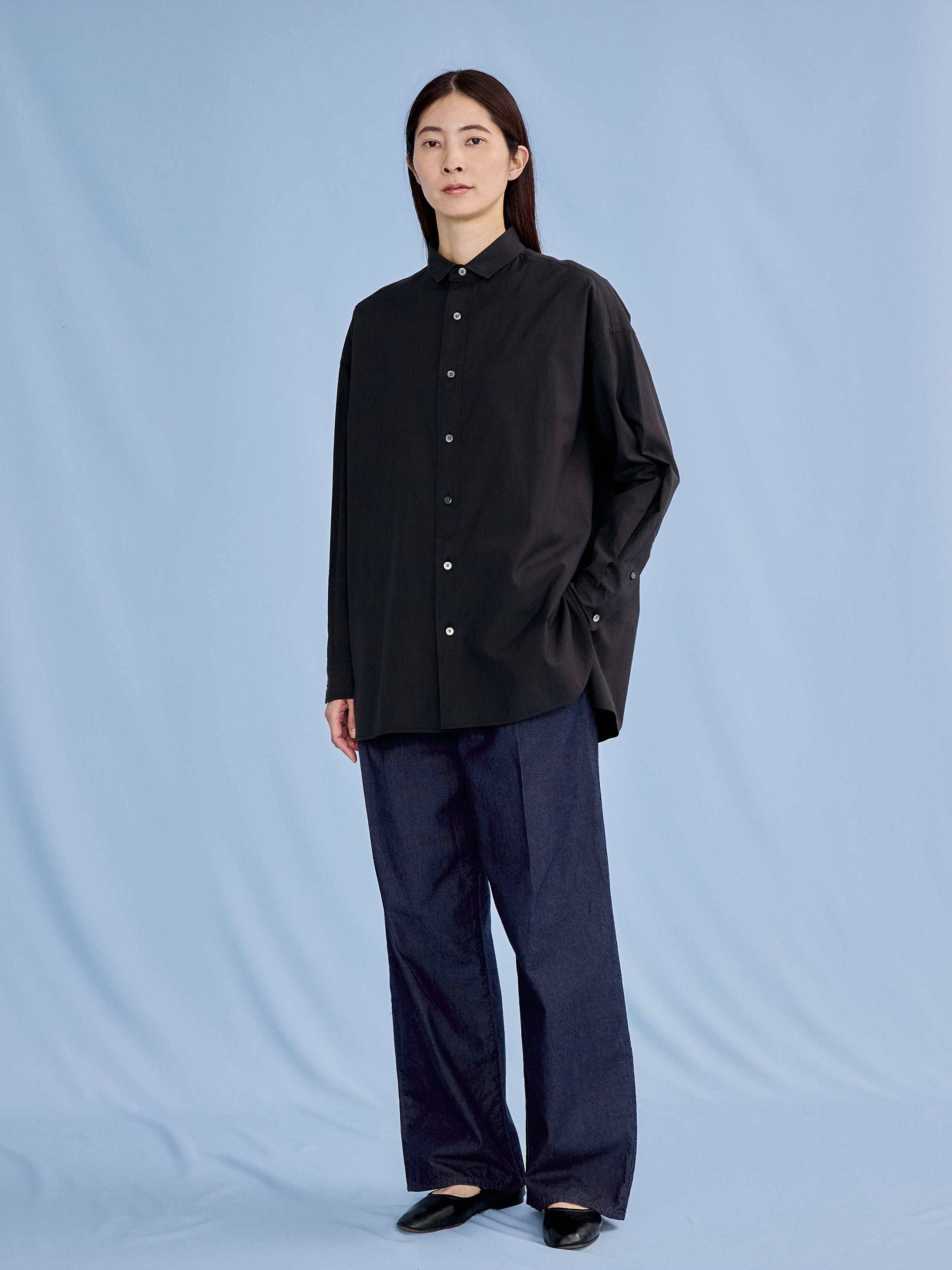 ライトデニムタックワイドパンツ TBFS-051