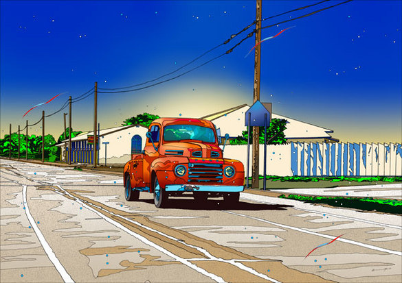 カントリー フォード | 鈴木英人 |【東京イラストレーターズ