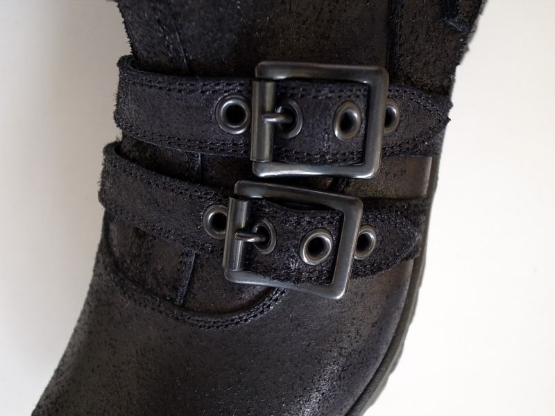 black means Leather Strap Boots black suede - tity