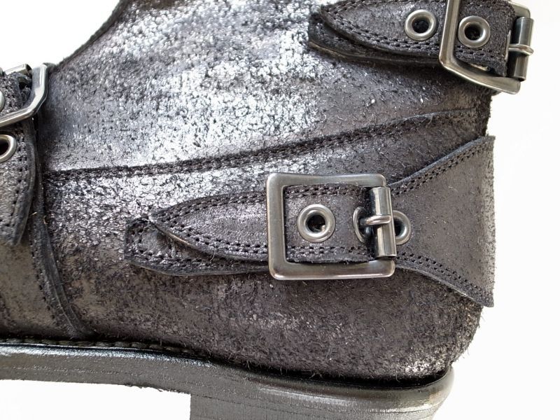 black means Leather Strap Boots black suede - tity